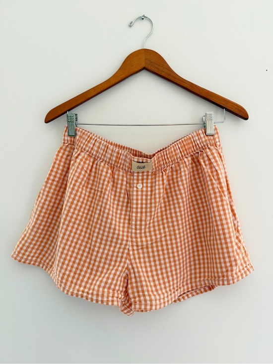 Oddli Pants - Oddli Orange Gingham Classic Boxer Style Shorts Size M/L